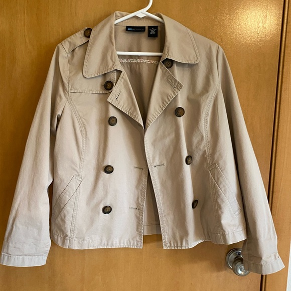 Women's Beige Double-Breasted Jacket - Picture 2 of 6